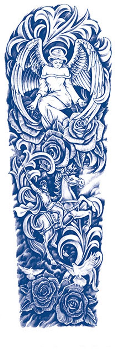 Tijdelijke sleeve tattoo engel vleugels 2 weken