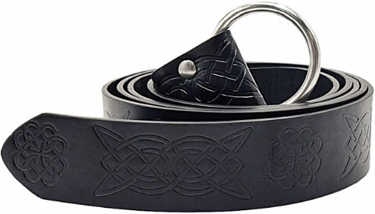 Medieval Knight Belt for Women Men Renaissance Belt PU Leather O-Ring Belt Vintage Cosplay Costume Accessories for - ShopVlot