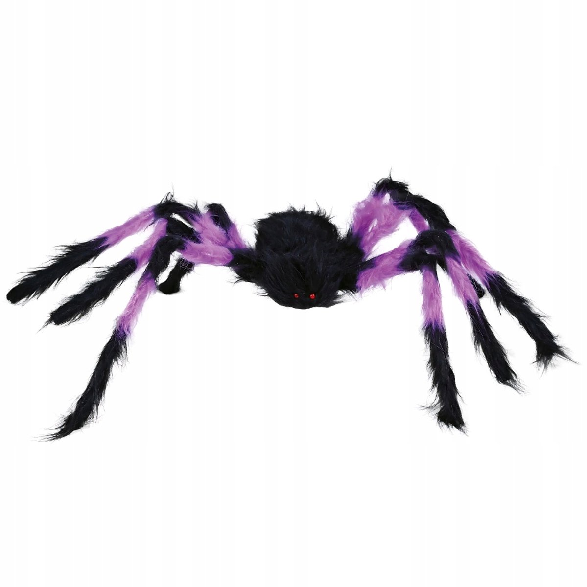 Grote Zwarte Halloween Spin 75cm met Paarse Strepen - Griezelige Decoratie