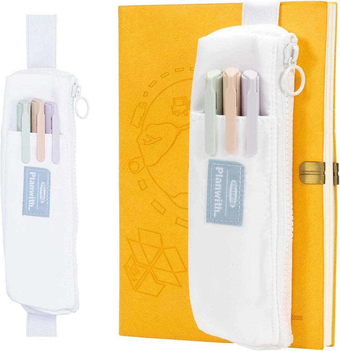 Kleine etui pennenhouder - verstelbare elastische band - slanke tas voor meerdere pennen - ideaal voor op reis - ShopVlot