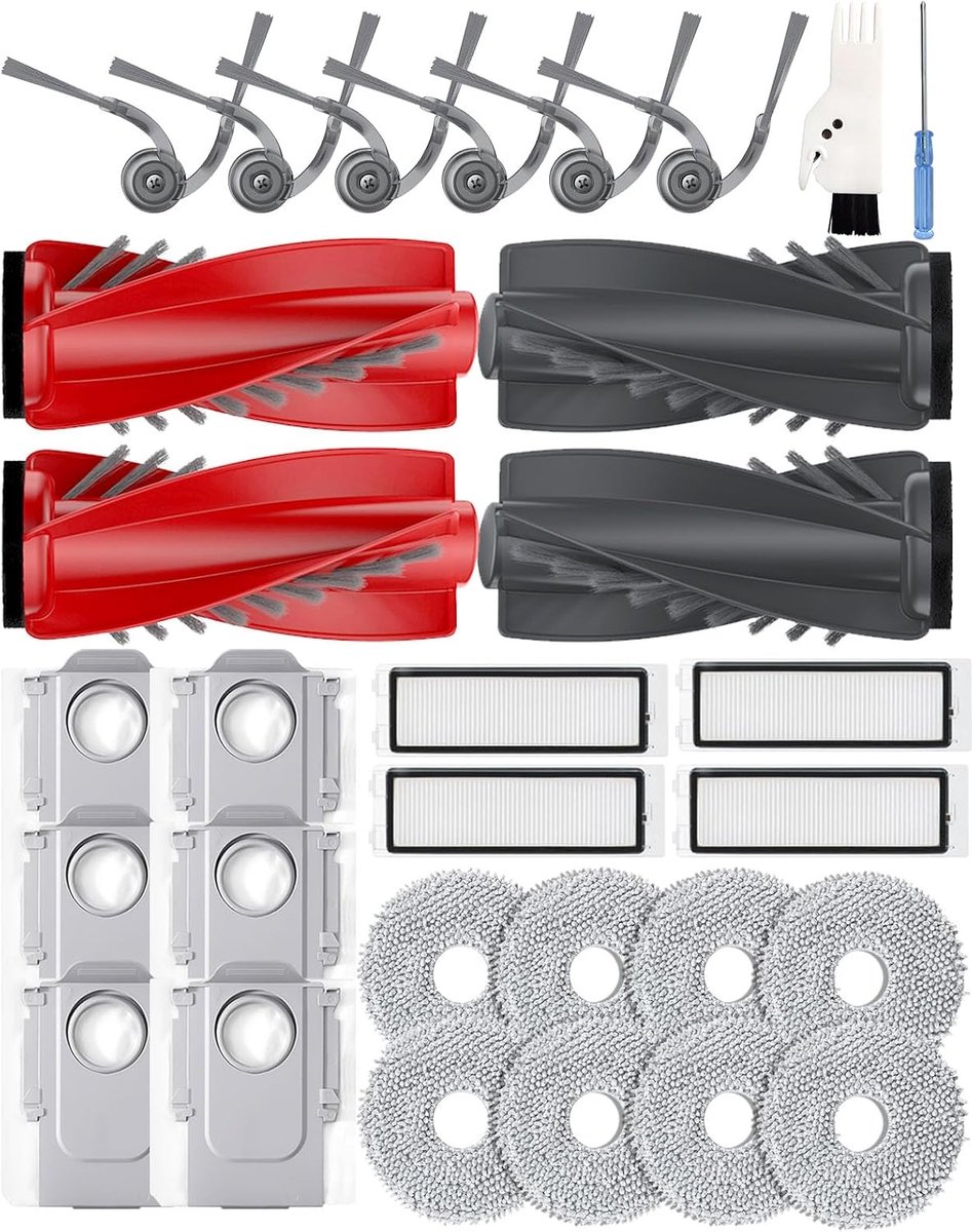 Vervangingsaccessoires voor robotstofzuiger - 30 delig - Hoofdborstel, zijborstels, HEPA-filters, stofzakken - ShopVlot