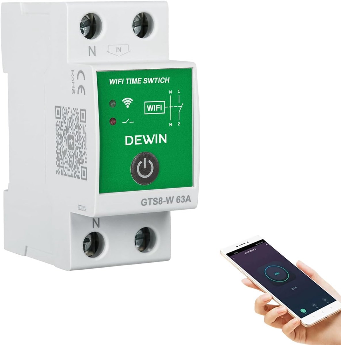 Intelligent WiFi timer 2P - 63A - Programmeerbaar - Slimme controle via Tuya app - ShopVlot