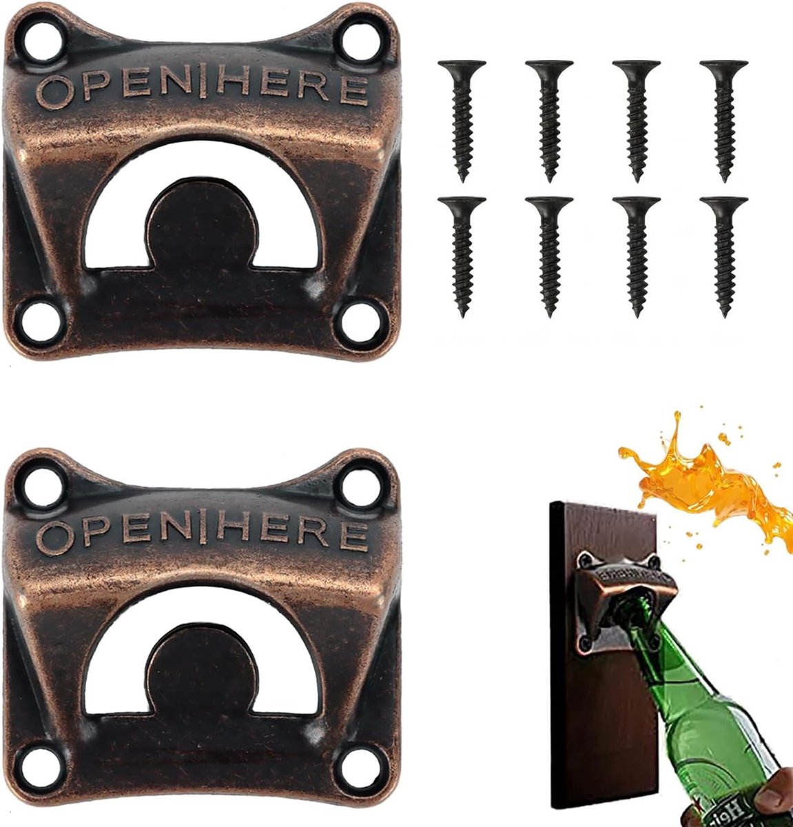 Flesopener muur - handige wandflesopener - duurzaam materiaal - eenvoudig te gebruiken - SnelShoppen
