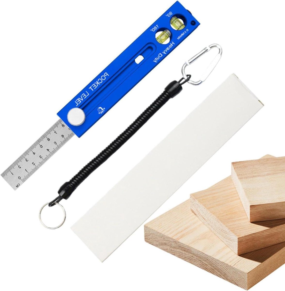 Houtbewerkingsliniaal - Aftekengereedschap Schuifliniaal - Nauwkeurig Aftekenen - Verstelbare Aftekenarm - 19 x 4 x 3 cm - Zilver