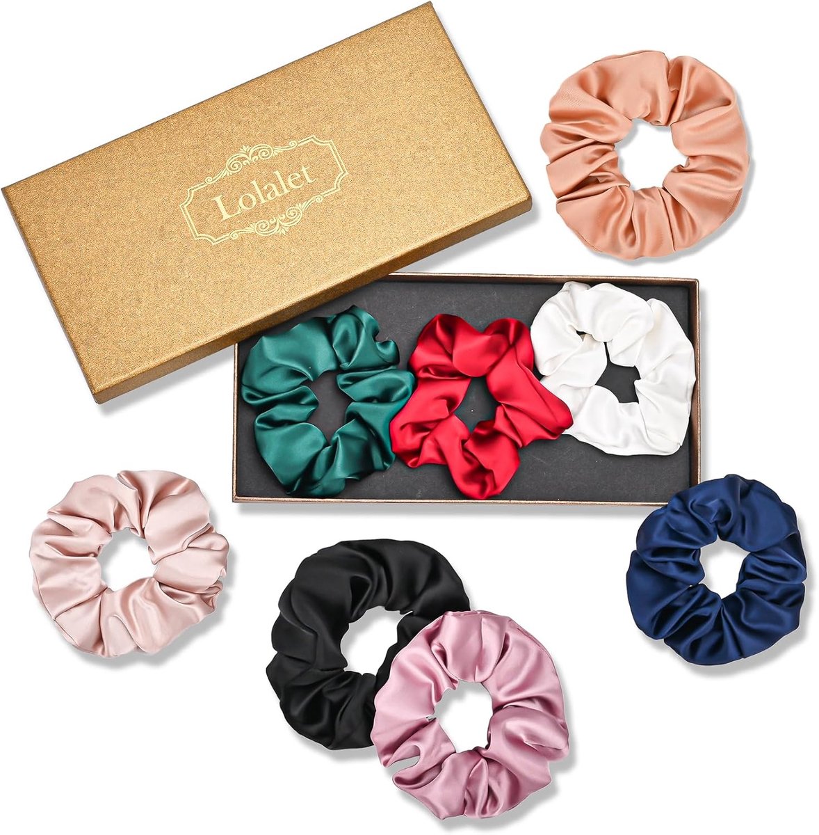 Haaraccessoires scrunchies set van 8 - zachte satijnen haarbanden - diverse kleuren - voor elke haarstijl - SnelShoppen