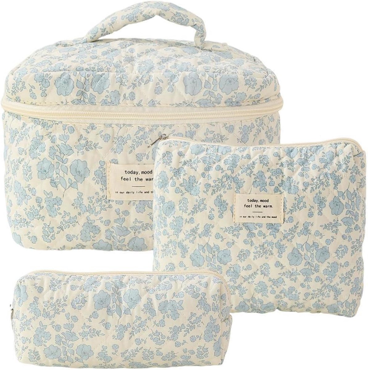 Cosmetic Bag Set 3-delig - Hoogwaardige katoen - Stylish en praktisch - Ideaal voor reizen - SnelShoppen