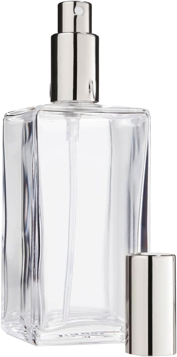 Atomizer 100ml - Transparante glazen fles - Vierkant met pompatomizer - Ideaal voor op reis - SnelShoppen