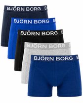 Björn Borg Cotton Stretch Jongens Boxershort - 5 stuks - Blauw/Grijs/Zwart - Jongens Onderbroek - Maat 158-164