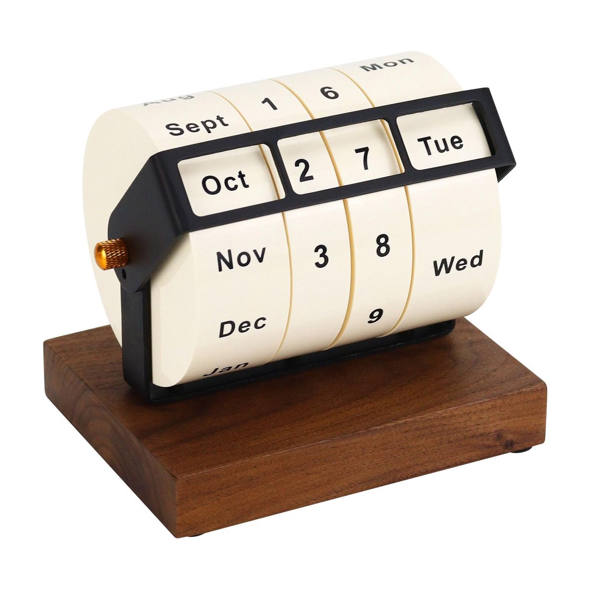 Bureaukalender - houten draaibare eeuwigdurende kalender aftelmodel decoratief voor kantoor school studiebureau en werkplek opbergversiering