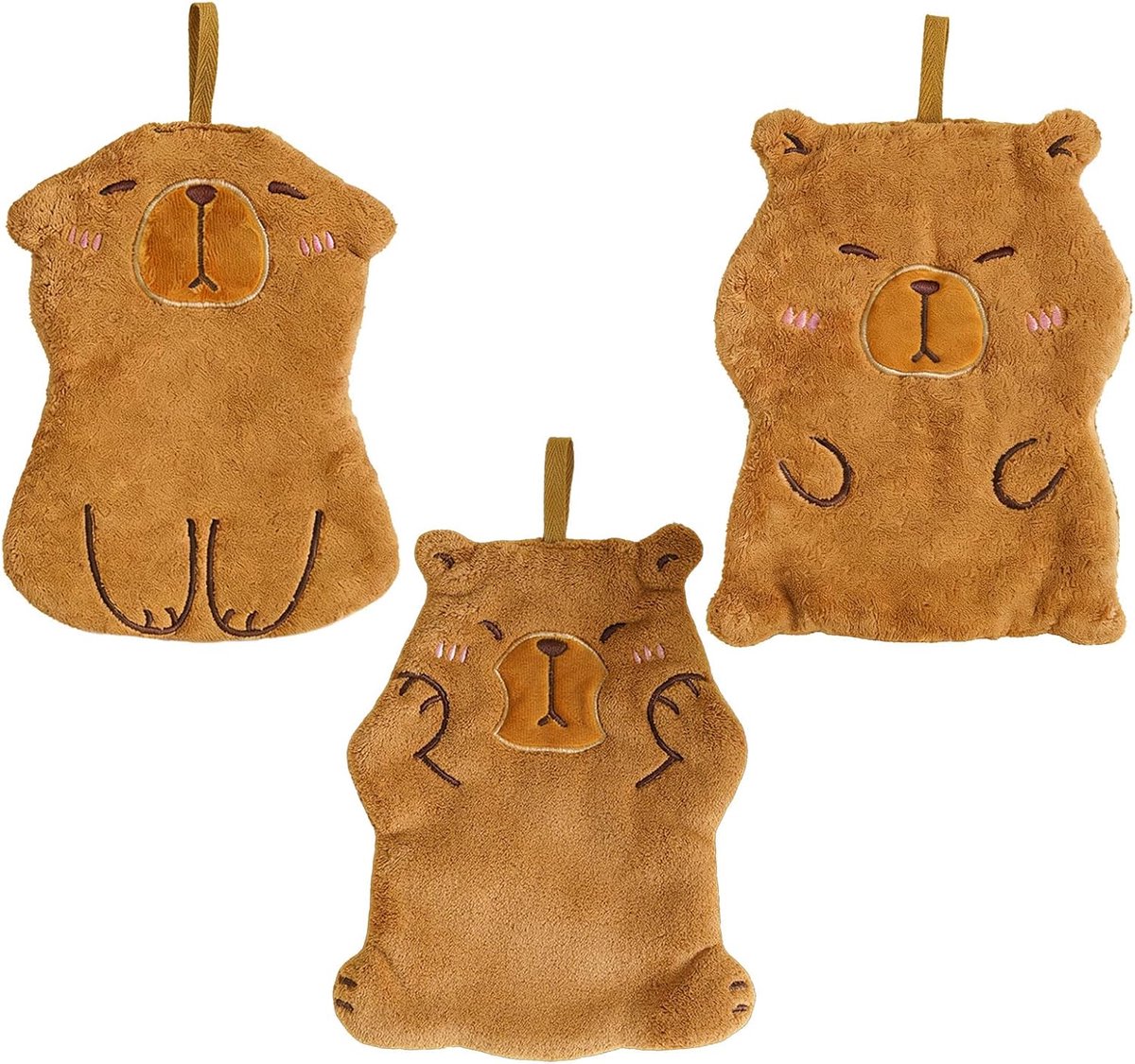 Keukenhanddoek capibara - 3-delig - sneldrogend koraal fleece - leuk voor de kerst - SnelShoppen