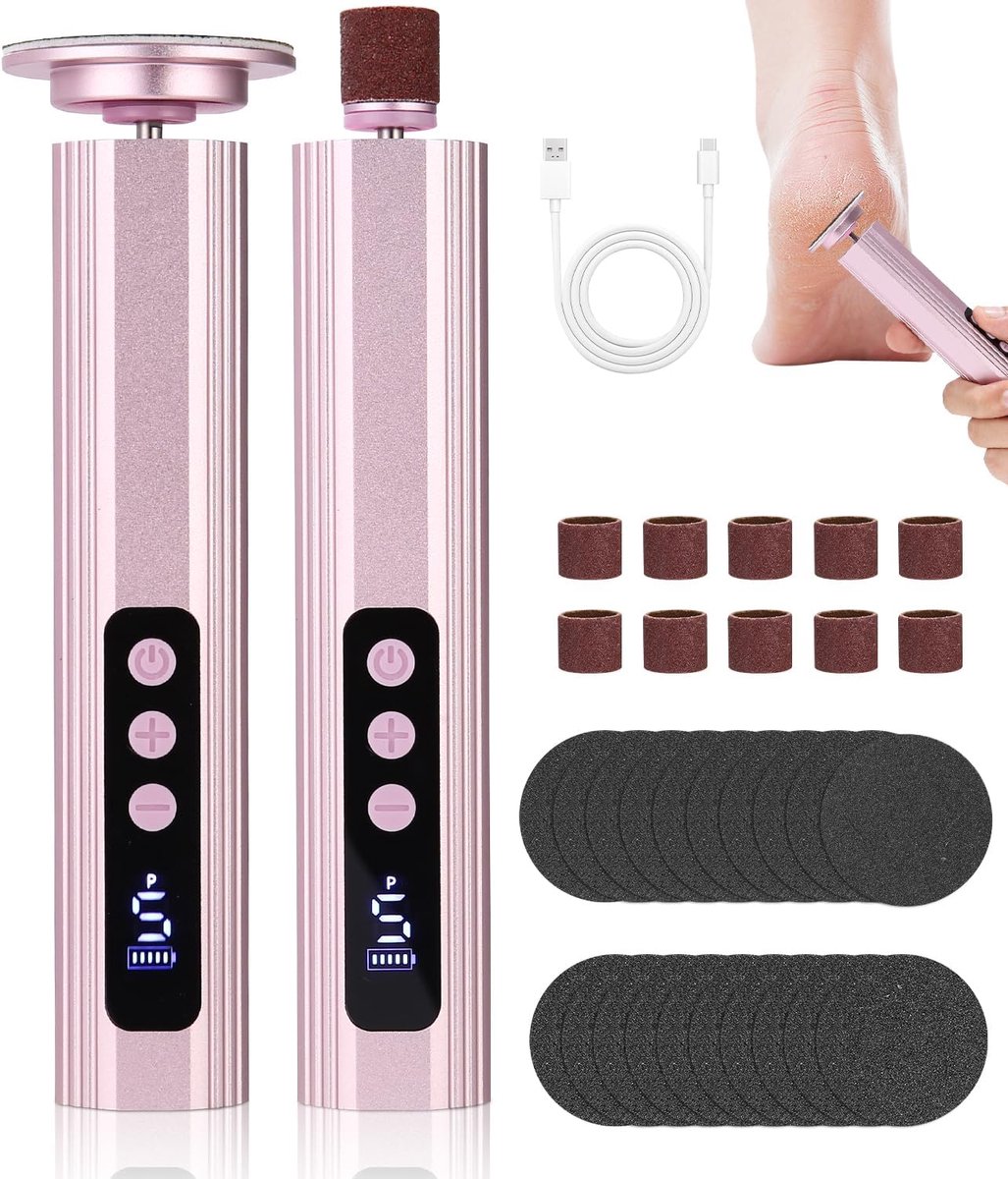 Elektrische Voetvijl Set - 2-in-1 Professionele Kit - 9 Snelheden - Dode Huid Verwijderen - SnelShoppen