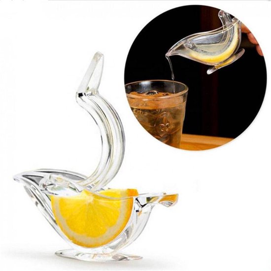 Citroenpers - Citruspers - Citroenknijper - Citroensap uitpersen - Limoenpers - Schijfje citroen persen - Lemon squeezer - Transparant - Kunststof - Jonyx van Jonyx — afbeelding 3
