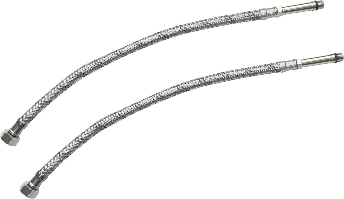 SnelShoppen - Set van 2 Flexibele Schroefverbindingen Vrouwelijk 3/8" - Mannelijk M10 Keuken Mengkranen - Lengte 400mm - Aansluitingen voor Mengkranen