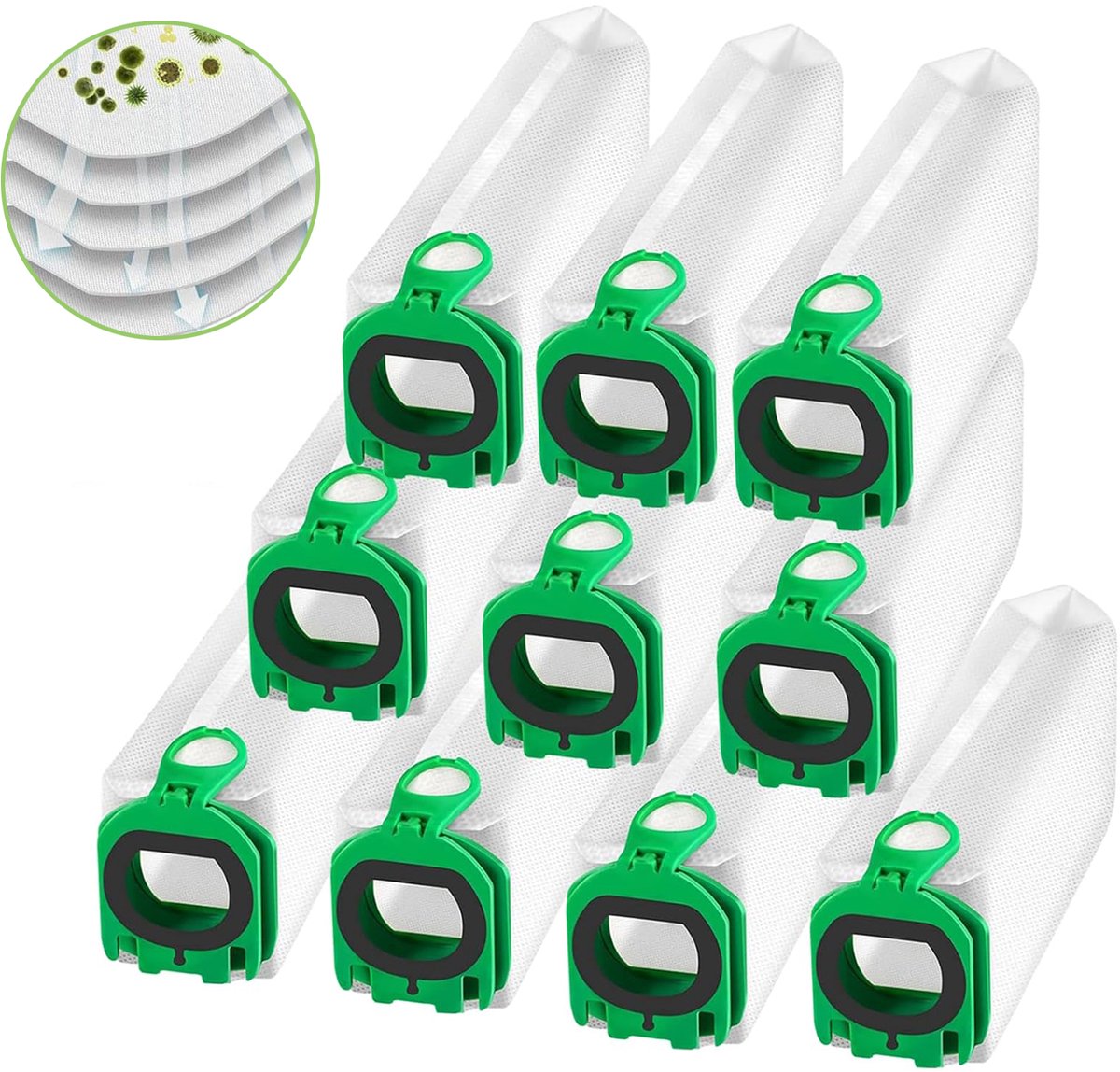 Stofzuigerzakken Voor Vorwerk Kobold VB100 - 10 Stuks Stofzakken - Vervangende Stofzak - Stofzakken Voor Stofzuigers