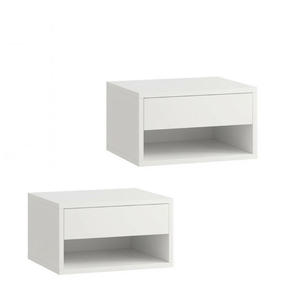 Atlasyx nachtkastje - Nachtkastjes set van 2 - Zwevend nachtkastje - Kastje met lades - App-bediening - 37 x 32 x 21 cm - Wit