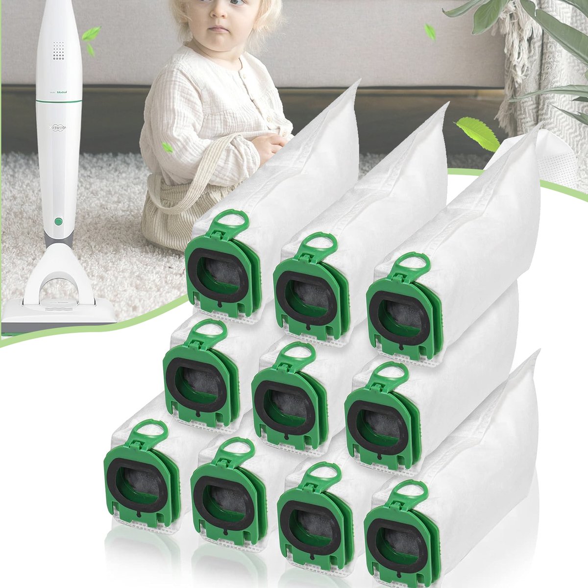 10 Stofzuigerzakken Voor Vorwerk Kobold VB100 - Vervangende Stofzakken - Voor De Kobold Vb100 Draadloze Stofzuiger
