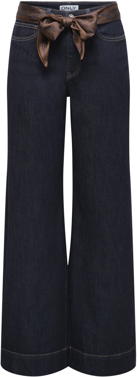 Only blauwe dames jeans   High waist   Madison   Rinsewash wassing   Wide leg fit   5-Pocket zakken   Knoop- en ritssluiting   High waist Blauw L/30
