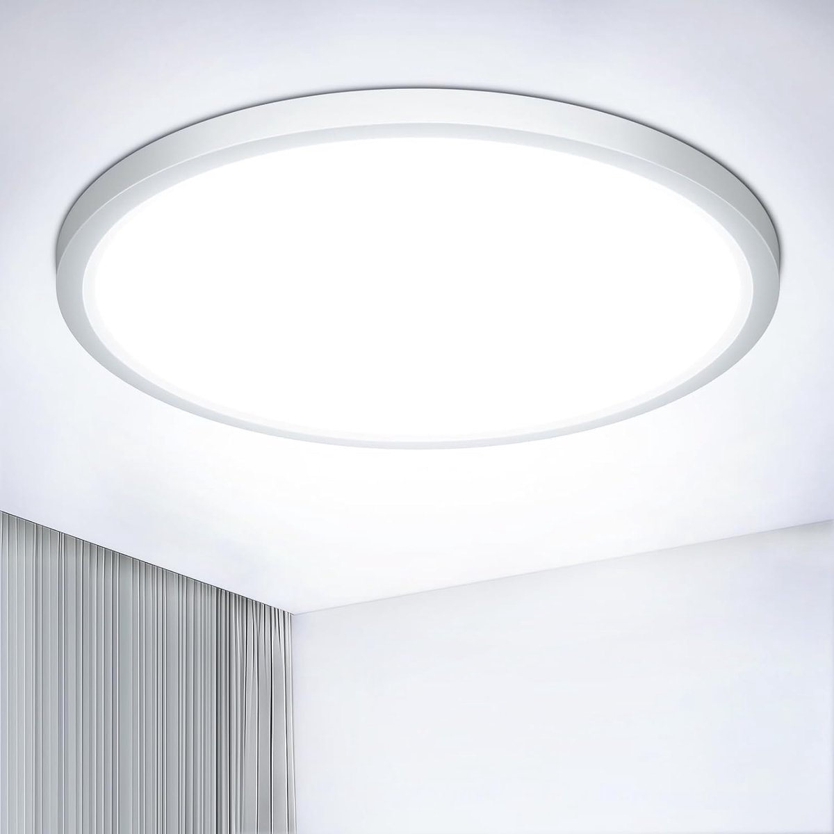 Plafondlamp, led, rond, plat, 6500 K, 18 W/1800 LM/IP44 waterdicht, ultradun, badkamerlamp, plafond, moderne eenvoudige plafondlampen voor slaapkamer, woonkamer, hal, keuken, kantoor, 220 x