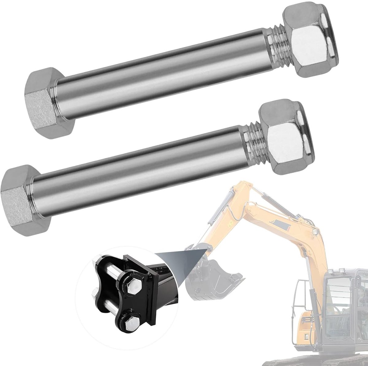 2 stuks graafmachinepen, 25 mm graafmachine linkpin, 1 paar verbindingspen, compatibel met Ripper mini graafmachine-emmer, verwisselbare kleine graafmachine-opzetstukken, high-performance