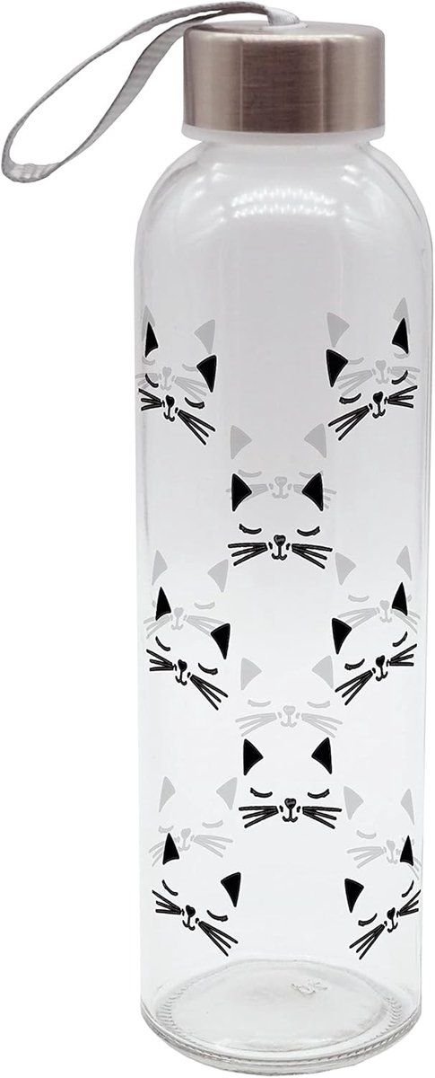 Unisex jeugd kat drinkfles, kleurrijk, 500 ml