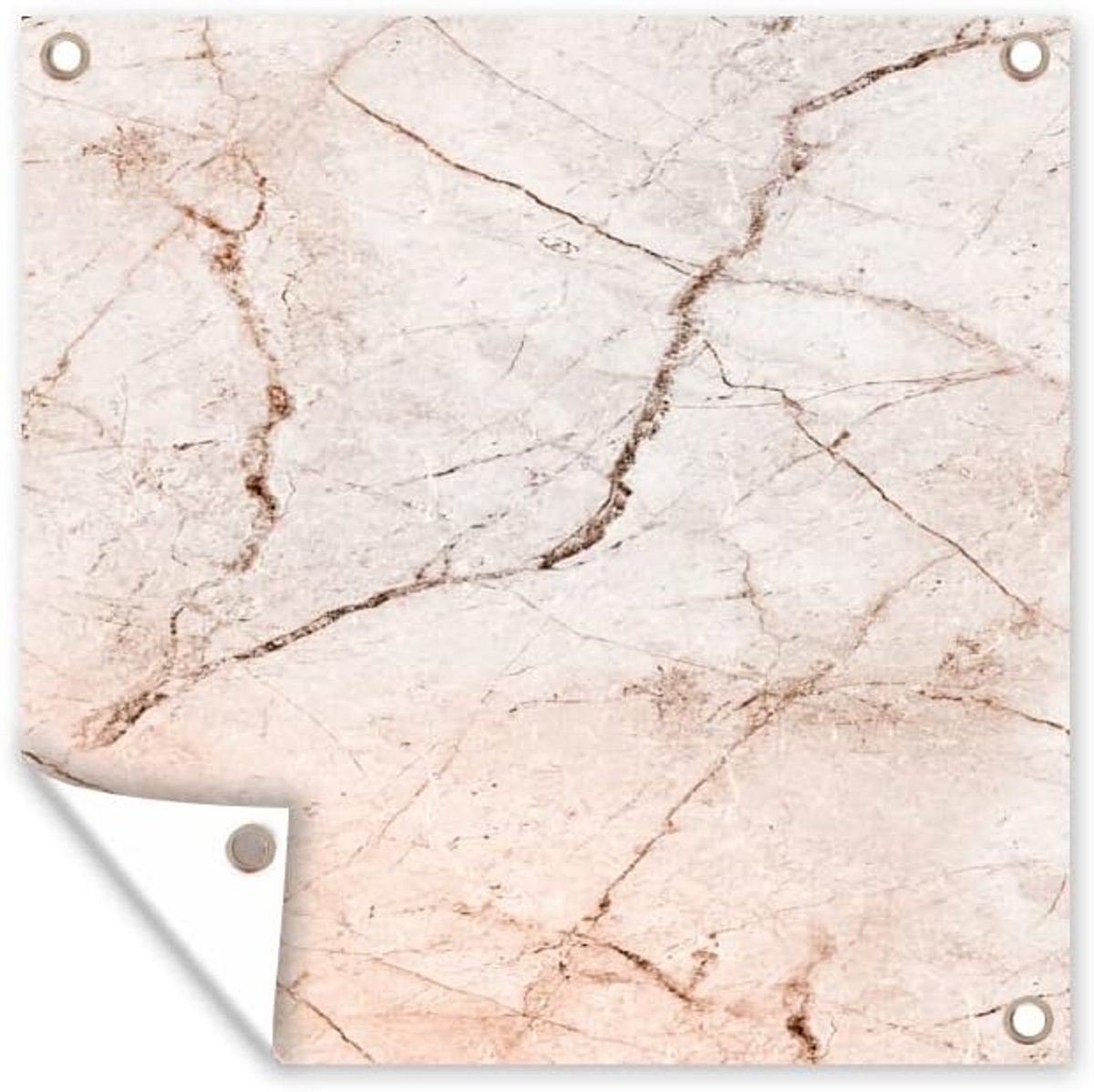 Tuinposter - 200x200 cm - Rosegold - Marmer - Steen - Design