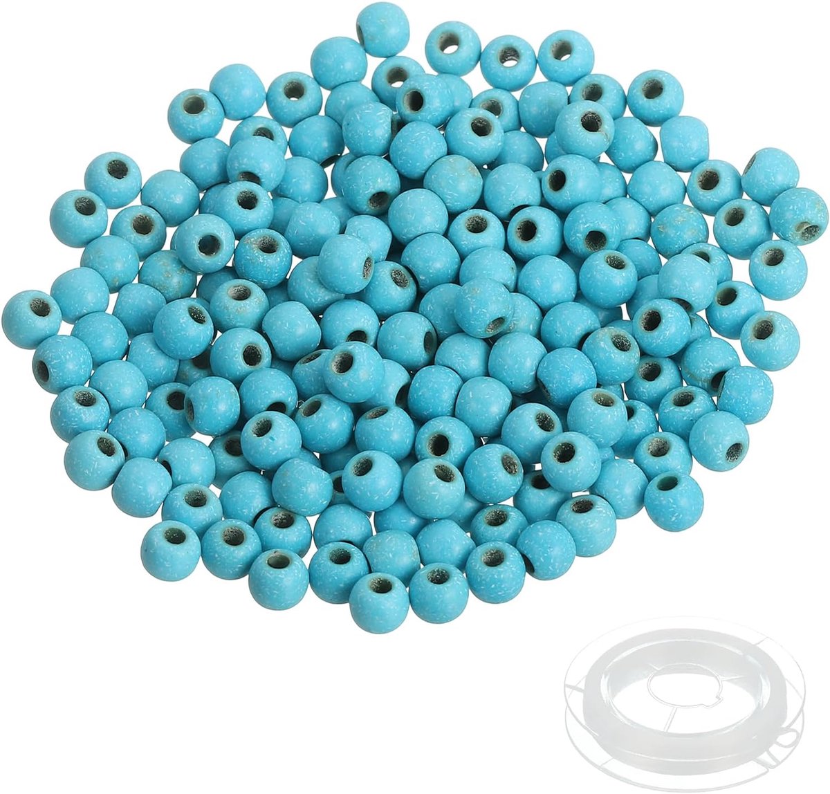 Kralen, 200 stuks ronde natuurlijke edelsteen gladde stenen kralen turquoise echte steen voor armband ketting sieraden maken doe-het-zelf