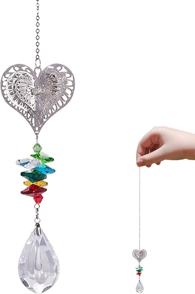 Zonvanger Suncatcher met Hart, Bedankt Cadeau voor Familie, Vrienden en Collega’s, Decoratief en Romantisch, Voor Thuis en Kantoor, Elegante Verpakking