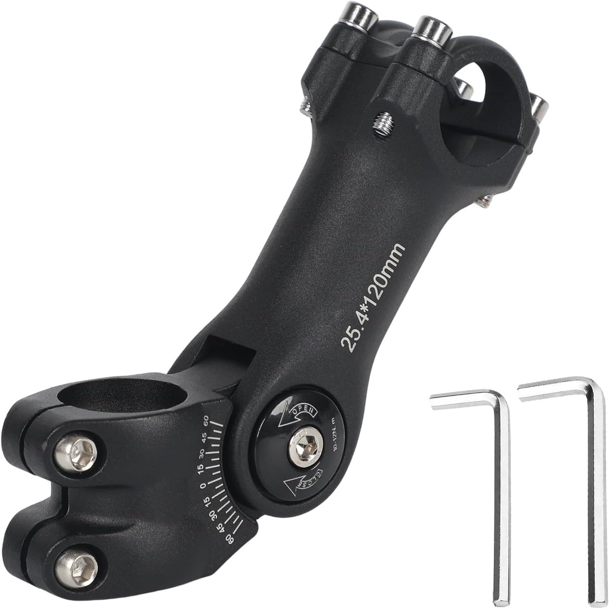 verstelbaar ± 60°, 31,8 mm/25,4 mm, aluminium stuurverhoging fiets, 85 mm, 100 mm, 120 mm, 124 mm, geschikt voor MTB, racefiets, mountainbike, BMX (25,4 x 124 mm)