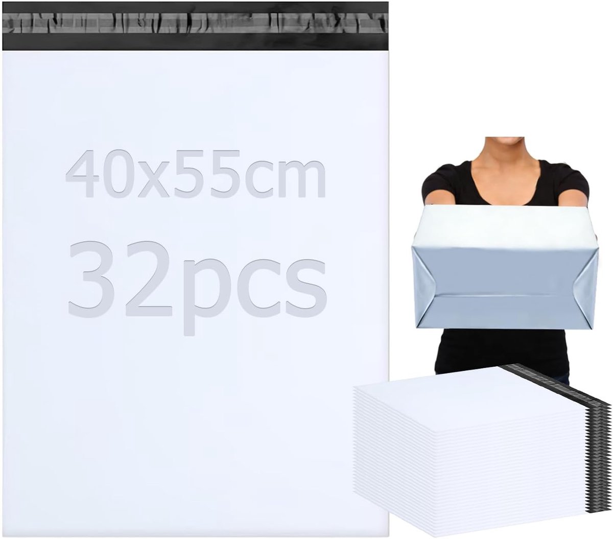 32 stuks 40 x 55 cm grote verzendzakken vintage | Verzendzakken voor kleding, verzendzakken, plastic verzendzakken met zelfklevende sluiting, ondoorzichtig