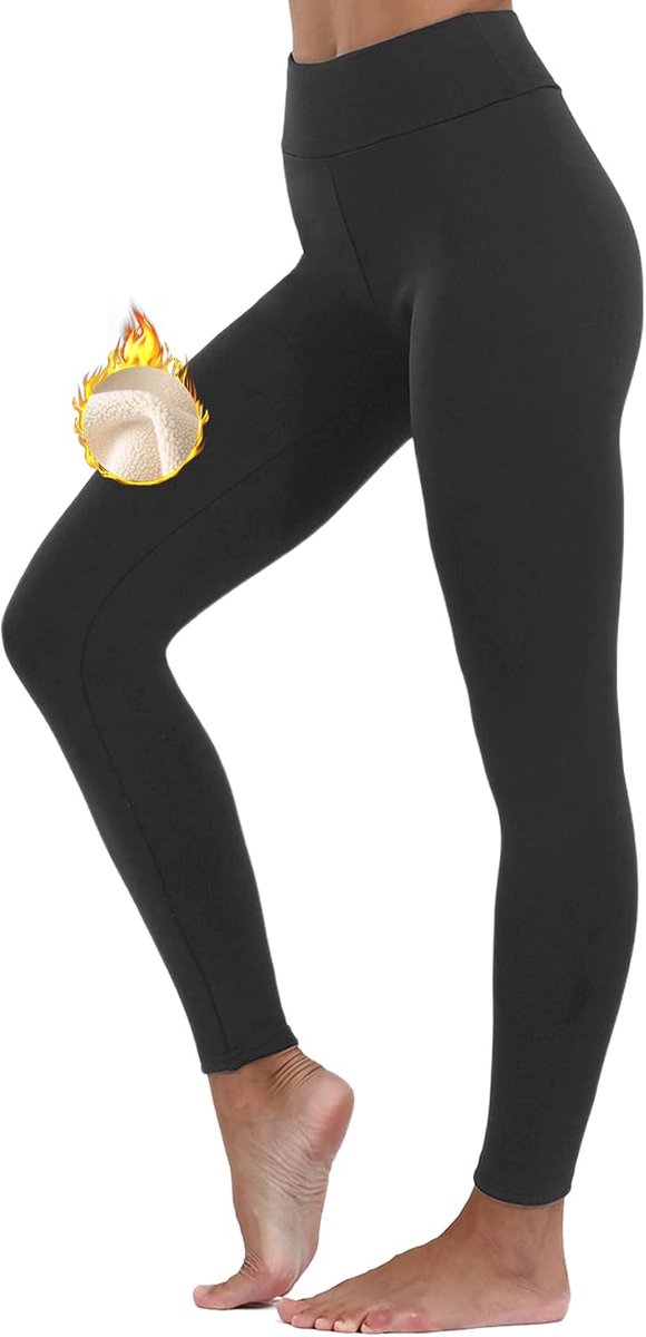 Dames Warme Fleece Panty Winter Thermische Leggings voor Dames Thick Cashmere Elastische Pants Hoge Taille Slanke Broek Warme Dikke Fluwelen Gevoerde Yogabroek Zacht Ondoorzichtig