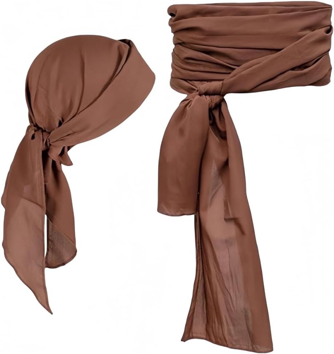 Piratenhoofdband, tailleriem met oogklep, halsketting, piratenkapitein, middeleeuwse grote sjerp voor carnaval, Halloween, kinderen, vrouwen, mannen