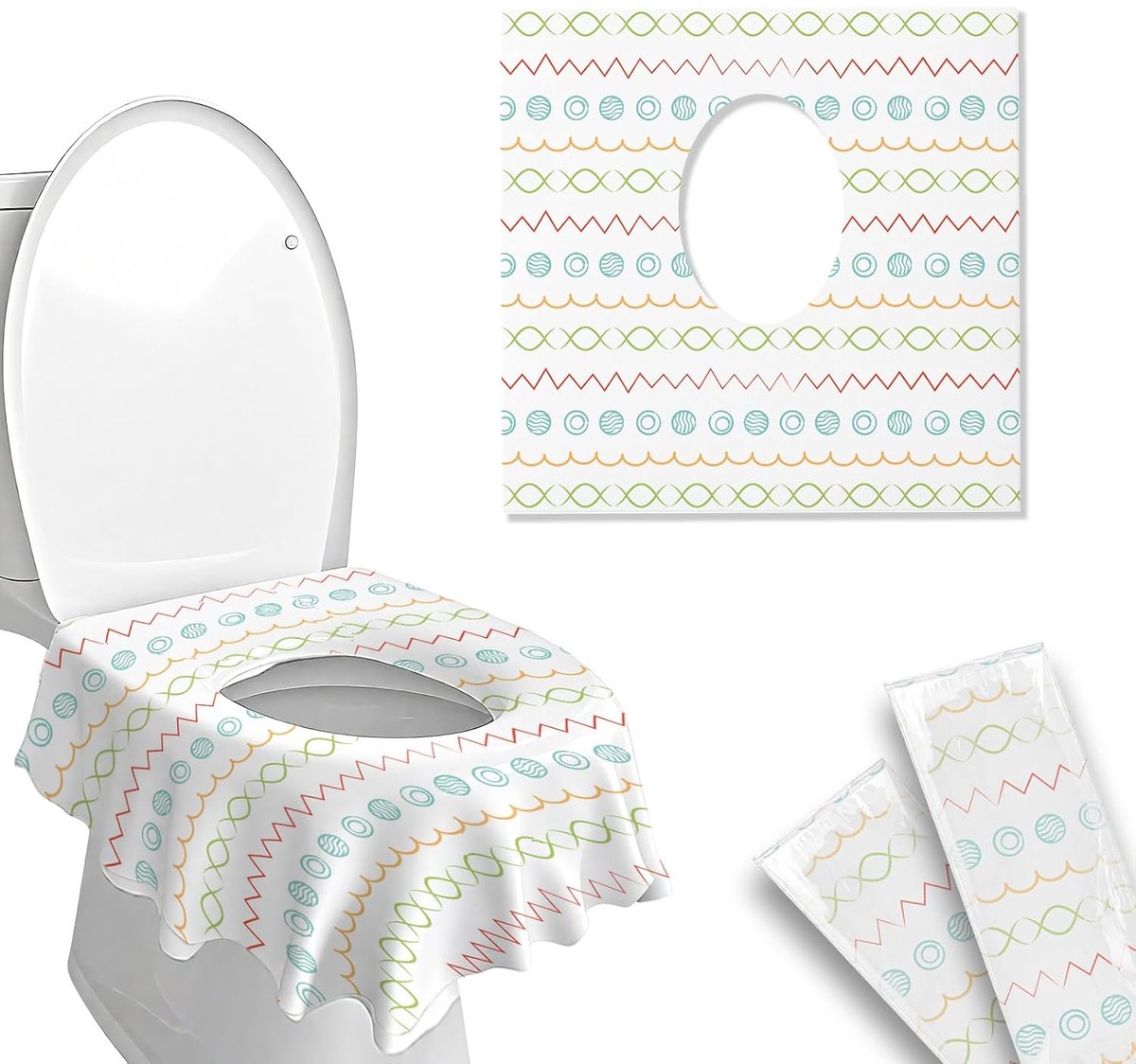Wegwerp Toiletbrilhoezen 30 Stuks – Waterdichte WC-Brilhoezen, Individueel Verpakt, Antislip, Voor Openbare Toiletten, Reizen, Kinderen en Volwassenen