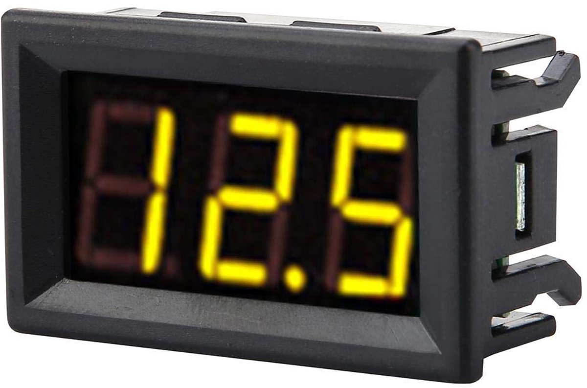 Voltmeter, 0,56" 3-draads digitale LED-minivoltmeter Spanningsweergave met omgekeerde bescherming DC 0-100V Rood Blauw Groen Geel 4,8 × 2,9 × 1,9 cm (geel)