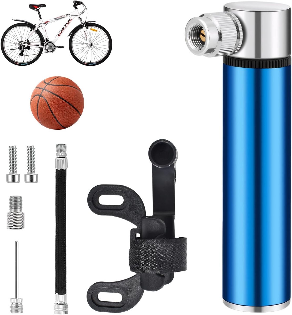 Kleine fietspomp 120 psi - draagbaar aluminium - lichtgewicht - ideaal voor racefiets en mountainbike - SnelShoppen