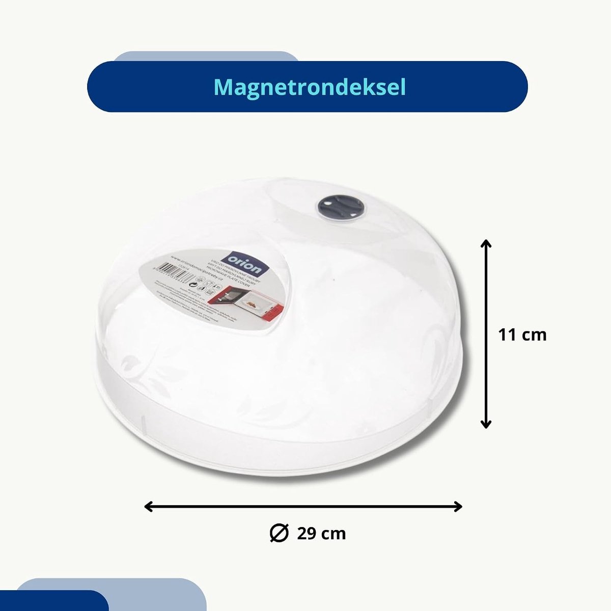 Magnetron deksel 29cm - hoogwaardig plastic - voorkomt spatten en uitdrogen - eenvoudig in gebruik - SnelShoppen