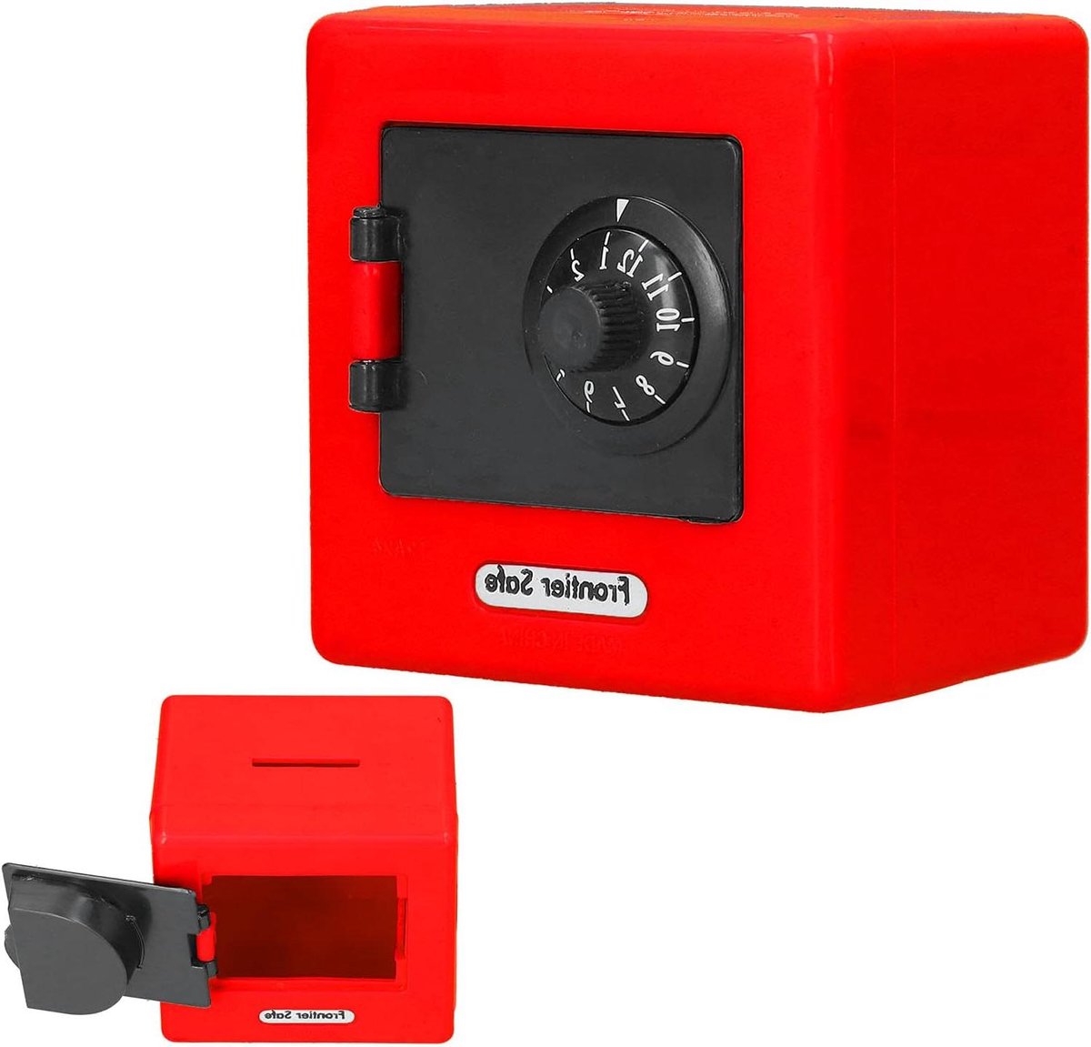 Kinderkluis - Geldopslagdoos Spaarpot - Geld Besparen - Codeslot - 9.4 x 9.4 x 4.5 cm - Rood