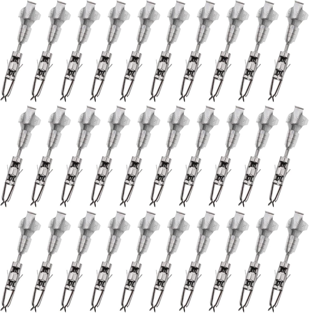 30Pcs Mini ISO Contact Micro Timer Crimp Vrouwelijke Micro Timer Crimp Contact voor 0,50mm² - 1,00mm² Kabel Doorsnede 17-20AWG Draad Diameter Zilver