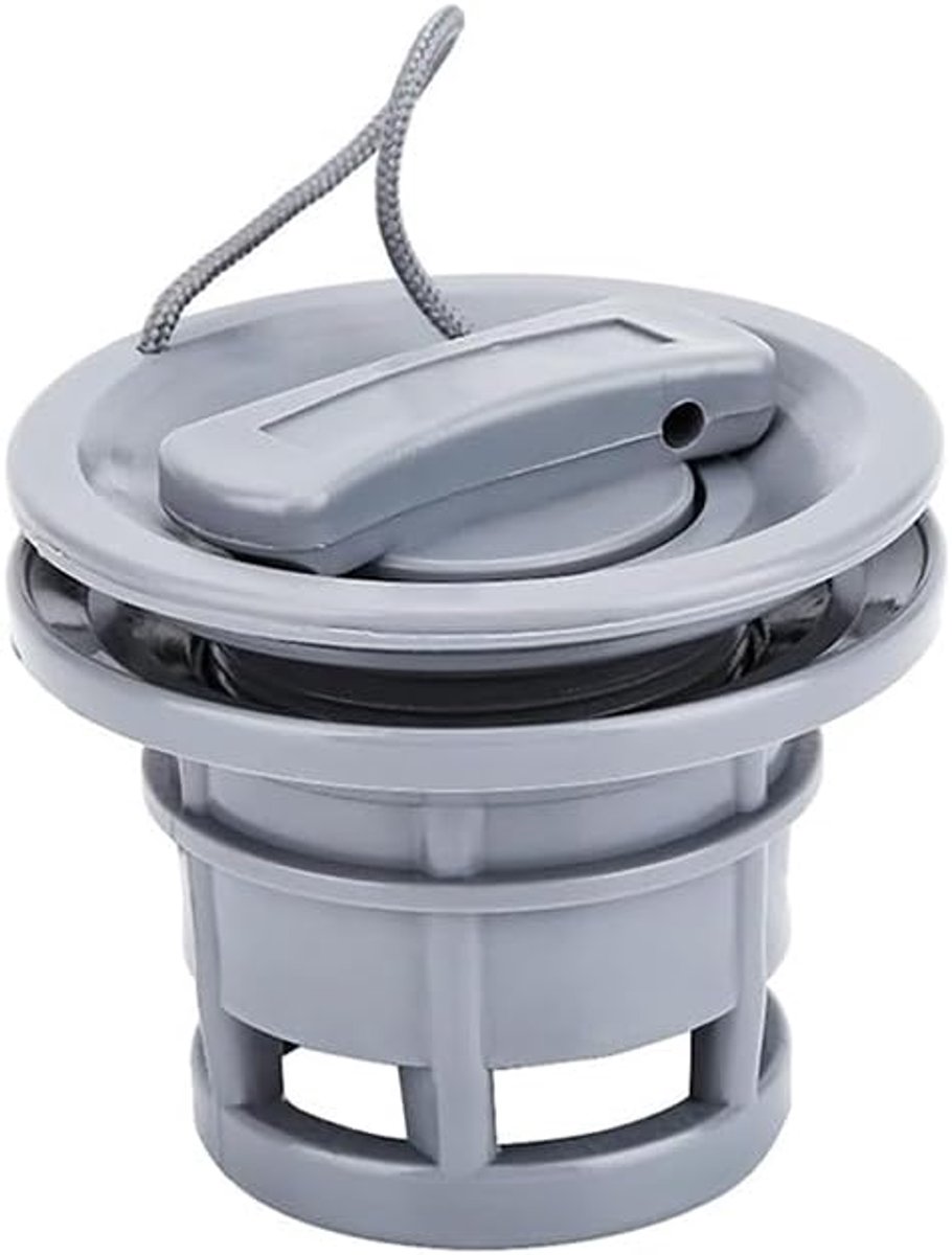 Universeel ventiel voor opblaasbare boten, kleur: grijs, gat 45 mm, buitendiameter 63 mm
