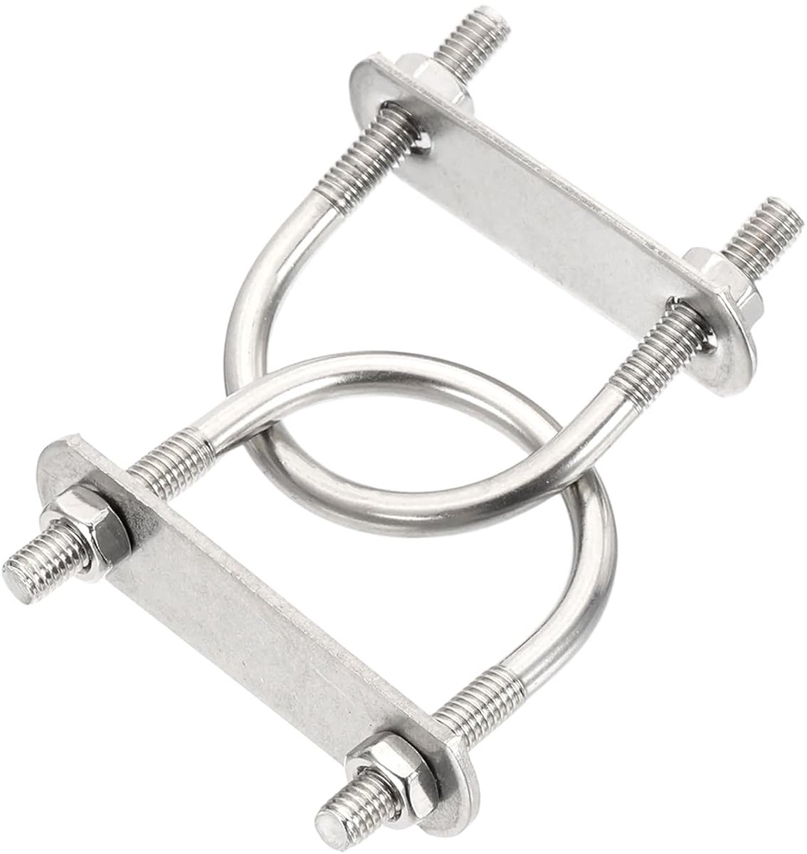 Ronde U-moeren, gebogen U-moeren, M6 x 28 mm, van roestvrij staal 304, met sluitring en moer voor boot, hangmat, camping, navigatie, verpakking van 2 stuks