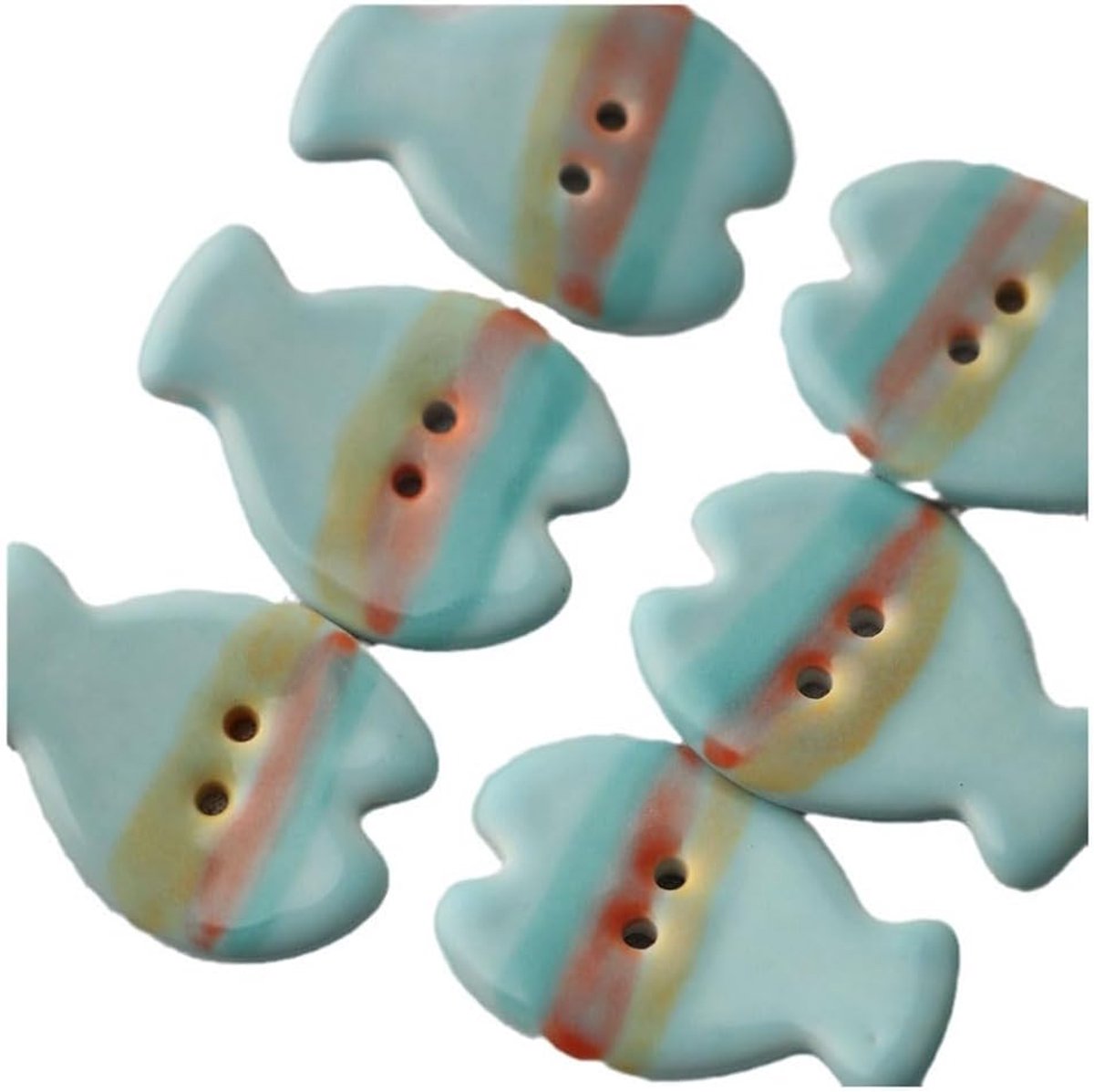 Knopen vis knoppen 24 mm naaiknoppen keramische knutselknoppen blauwe keramische knopen knutselknopen voor het breien met de hand DIY decoratie handwerk naaien blauw 4 stuks