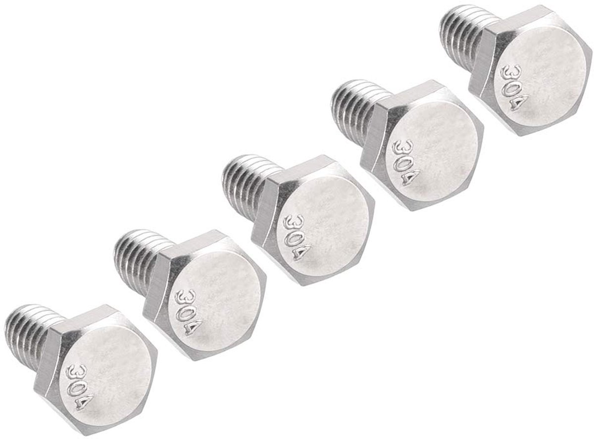 sourcing map 5 stuks zeskantschroeven draadbouten 68mm 1/4 inch 20 x 2-1/2 inch roestvrij staal 1/4" x 1/2"(D*L) 5pcs