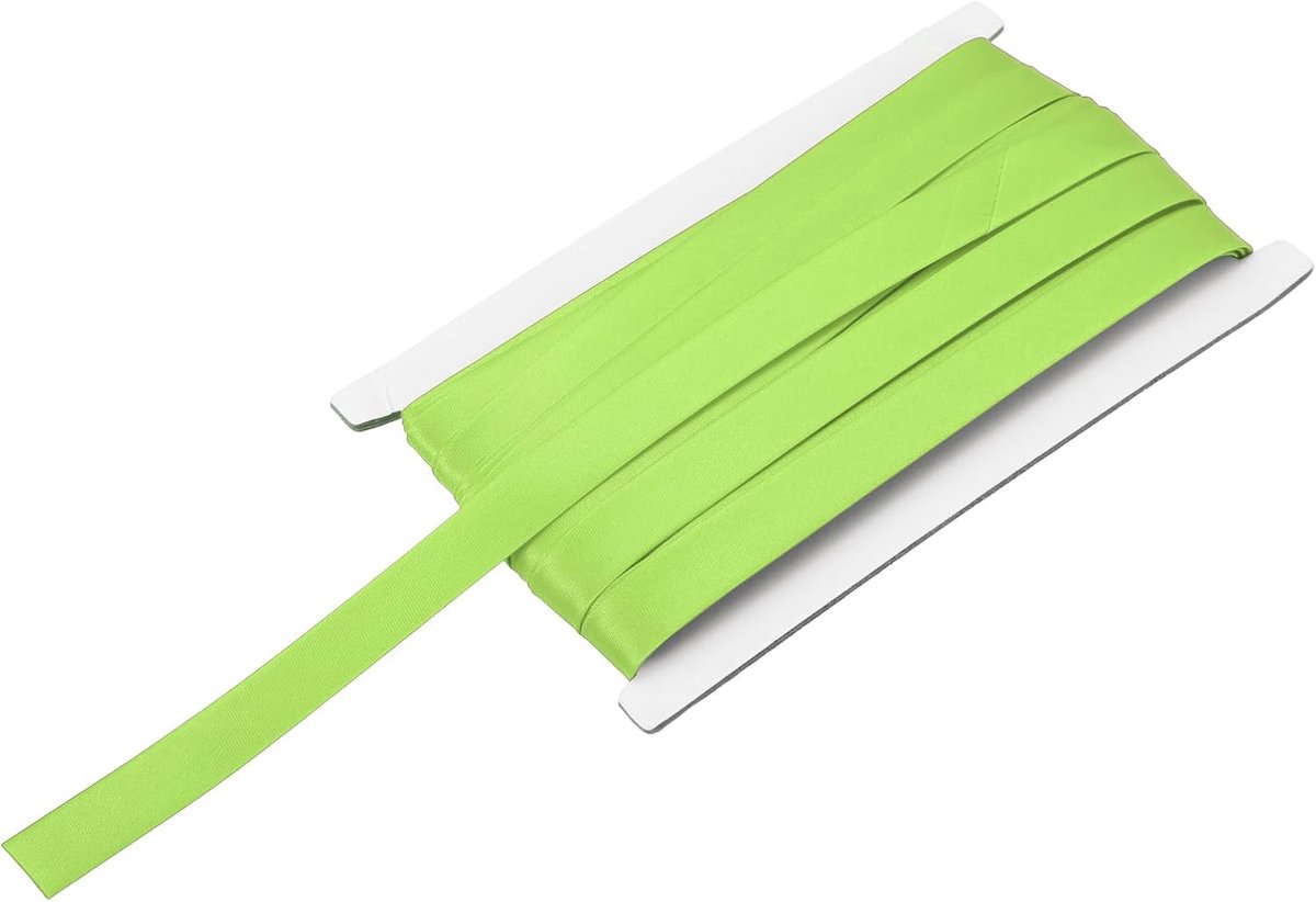 Dubbel biasband om te naaien, 1,52 m x 12 yard, voorgevouwen satijnen lint, continu voorgevouwen, voor veters, zomen, knutselen, groen