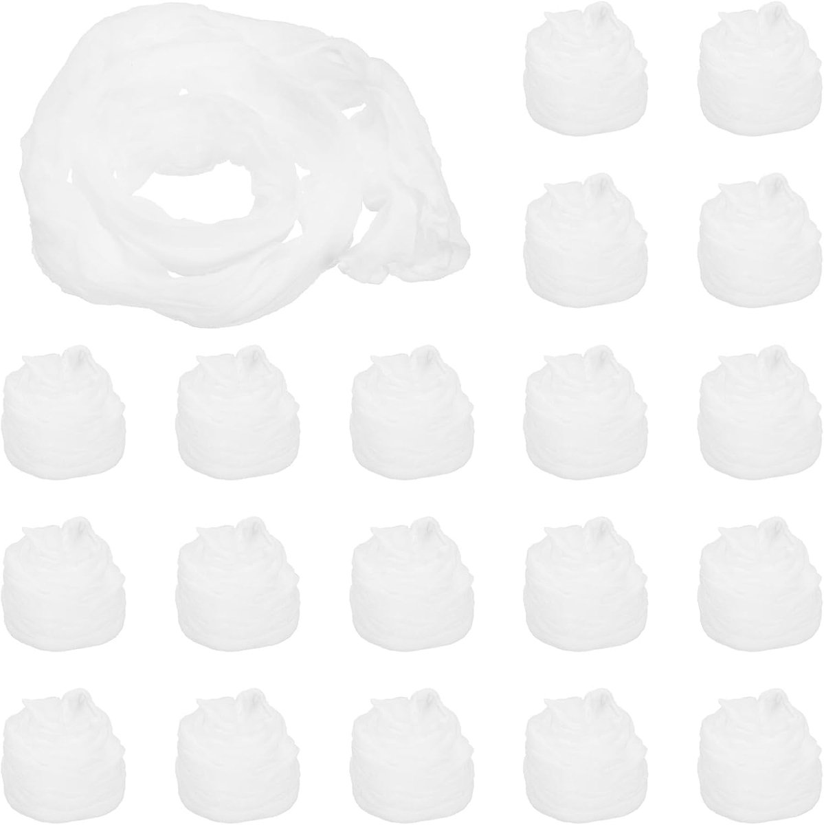 Stof, 20 Stuks Nylon Mesh Bloem Kousen Materiaal Trek Zijden Kous Bloemen voor DIY Bloem Maken Bruiloft Ambachten Woondecoratie, Wit