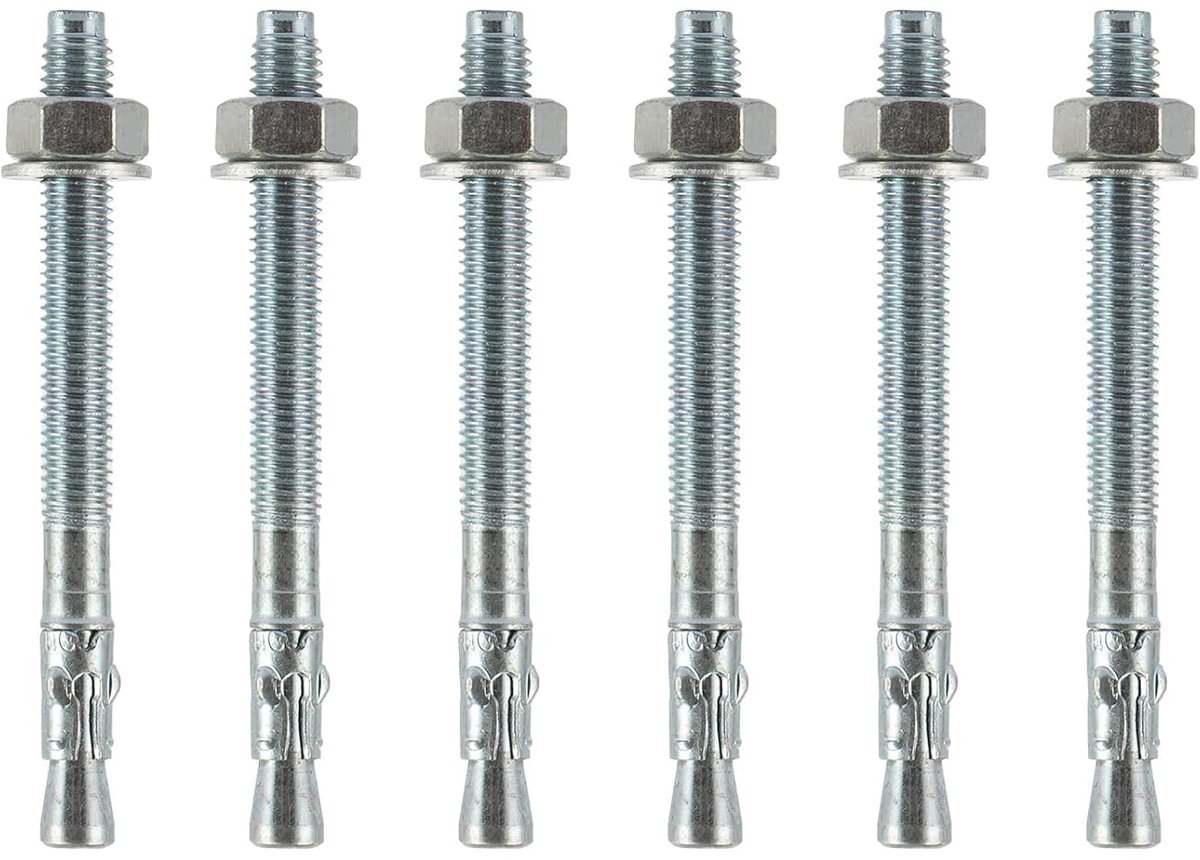 duty stanker, M10 x 110 mm, gegalvaniseerde heavy duty stanker, bouten, bliksemanker, incl. moer en sluitring