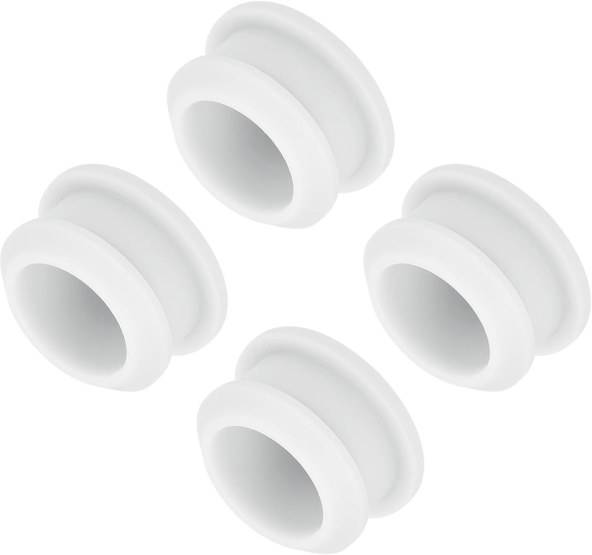 Siliconen stop, siliconen gatstop, rubberen stop, blinde stop, afdekstop, flush type paneel, rond, voor waterdichte afdichtstop, wit, 18 mm, verpakking van 4