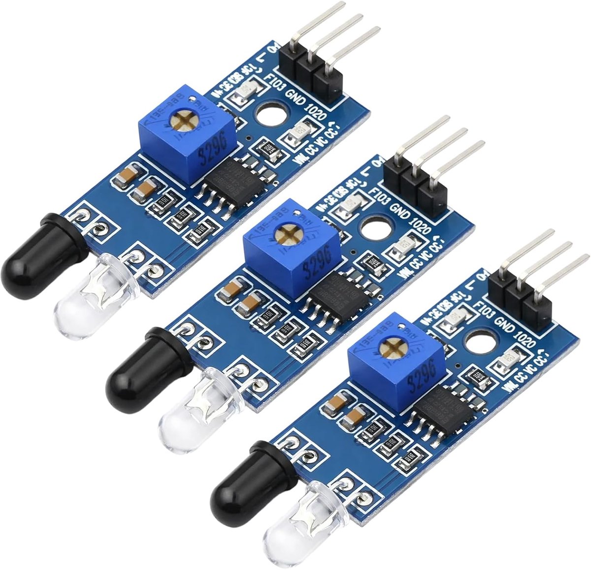 Infrarood hindernissensor - 3er set voor Arduino & Raspberry Pi, infrarood afstandssensormodule voor robotauto en smart car