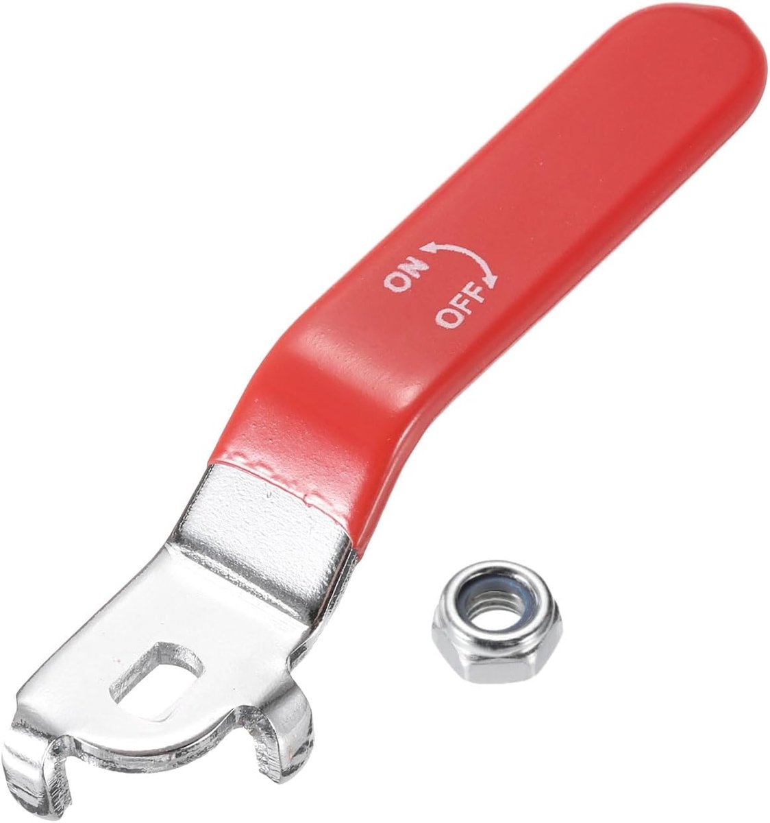 Hendel Handvat voor Kogelkraan, 1 stks Metalen Klep Handvat Totale Lengte 94mm met Gat Maat 8x5x3mm voor Outdoor Kraan Vervanging Reparatie Slang Bib Rood
