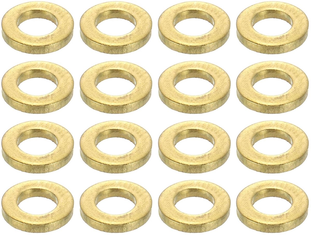 Platte afdichtingen, M3 x 6 x 1 mm messing sluitringen, platte ringen voor schroeven, bouten, machinereparatie, buitenbouw