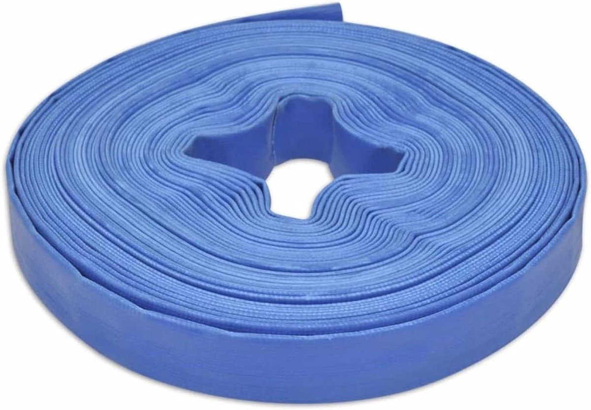 Platte waterslang - Tuinslang - Water Verplaatsen - Versterkte Constructie - 25 meter - Blauw