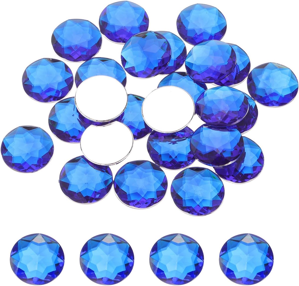 Strassteentjes met platte achterkant, 25 mm, voor kleding, schoenen, decoratie, knutselen, geschenken, 25 stuks